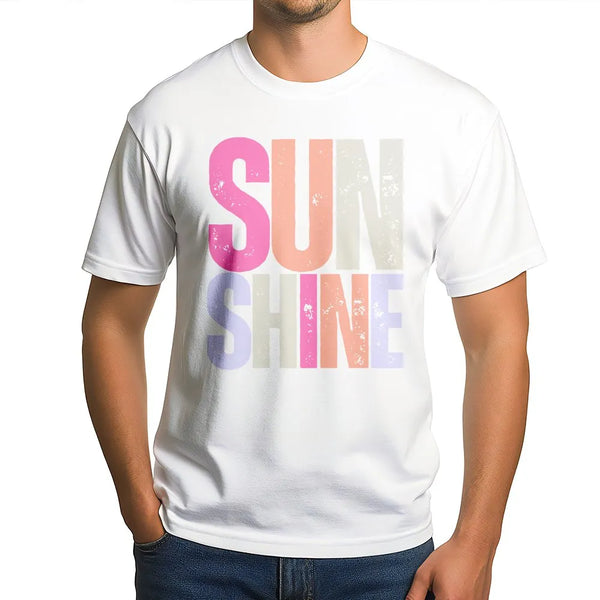 Sunshine T-Shirt | Retro Distressed Graphic Pullover | Soft Cotton Blend Sweatshirt | Positive Vibe Gift for Women