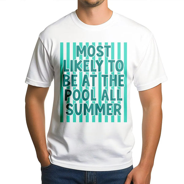 Summer Pool Sweatshirt | Most Likely To Be At The Pool Graphic | Soft Unisex Crewneck | Funny Vacation Holiday Gift