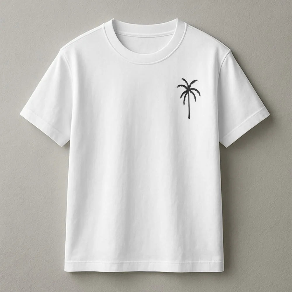 Salty Palm Tree T-Shirt | Minimalist Beach Graphic Sweatshirt | Soft Cotton Blend | Summer Vacation Gift for Women