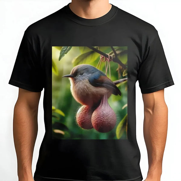 Funny Bird With Balls Sweatshirt | Titmouse Meme Graphic Jumper | Soft Fleece Pullover | Gag Gift for Bird Lovers