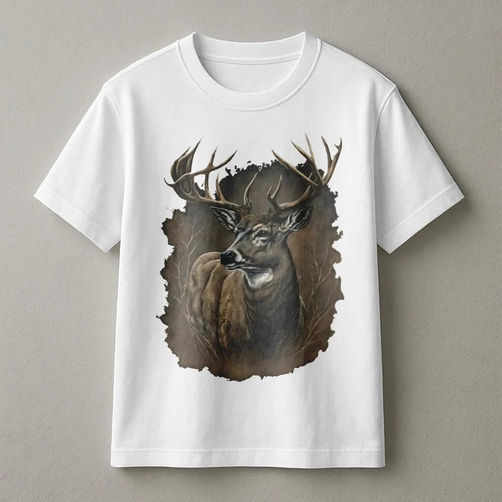 Whitetail Deer T-Shirt | Majestic Buck Wildlife Graphic | Premium Soft Cotton Tee | Nature Lover Outdoorsman Gift