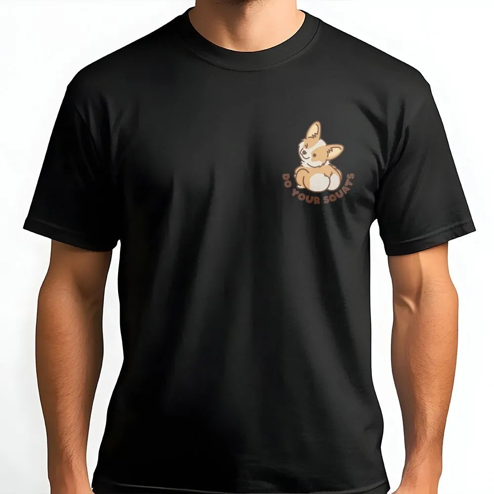 Corgi Gym Sweatshirt | Funny Do Your Squats Dog Graphic | Soft Cotton Blend | Gift for Weightlifter and Corgi Lover
