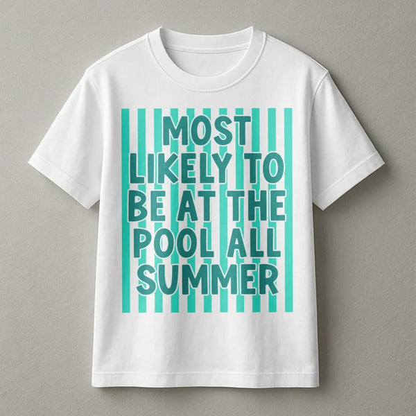 Summer Pool Sweatshirt | Most Likely To Be At The Pool Graphic | Soft Unisex Crewneck | Funny Vacation Holiday Gift