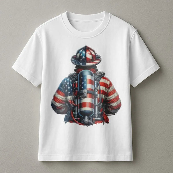 Patriotic Firefighter Sweatshirt | American Flag Graphic Pullover | Soft Cotton Blend | Gift for First Responders