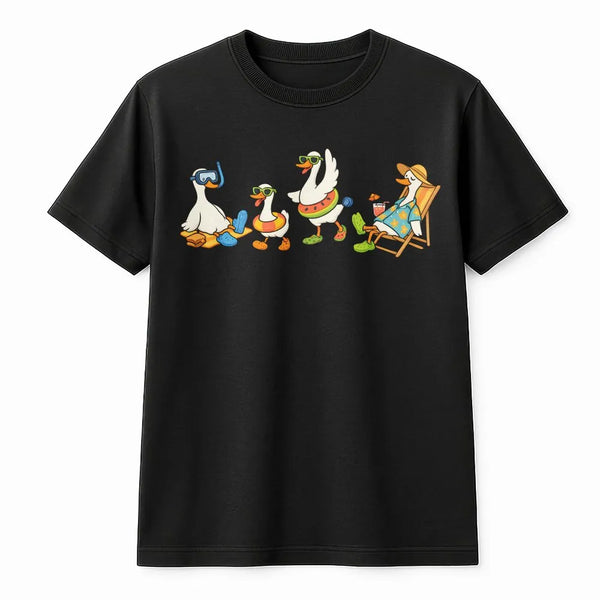 Silly Goose Sweatshirt | Funny Cartoon Beach Geese Graphic | Cozy Cotton Blend Pullover | Unisex Animal Lover Gift