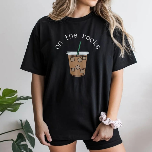 Iced Coffee Sweatshirt | Funny On The Rocks Graphic Pullover | Soft Cotton Blend | Gift for Coffee Lover Barista